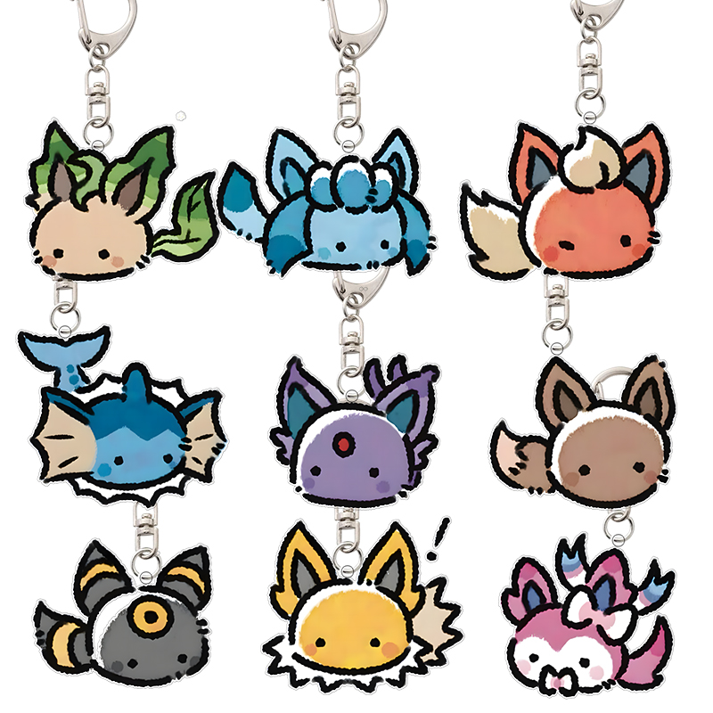 Jewelry Making Party - Eeveelutions Family Acrylic Keychain Anime Cartoon