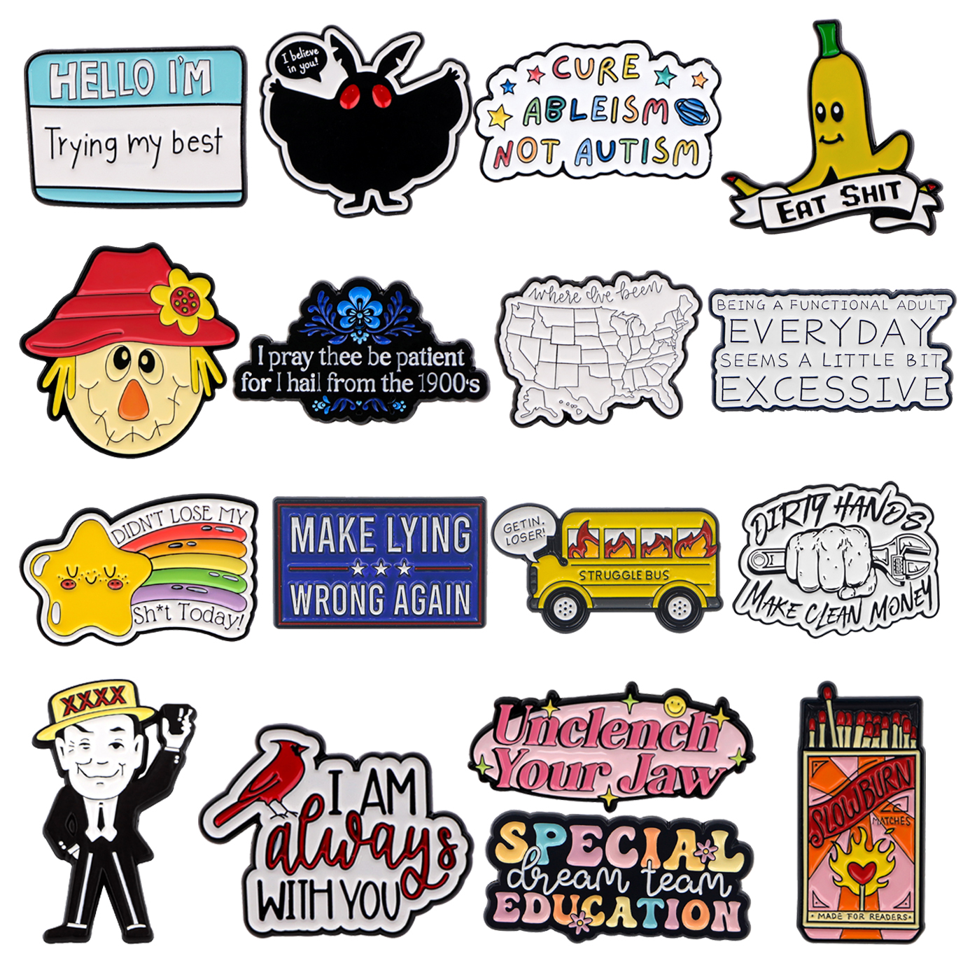 Jewelry Making Quotes - MAKE LYING Enamel Pins Funny Quotes
