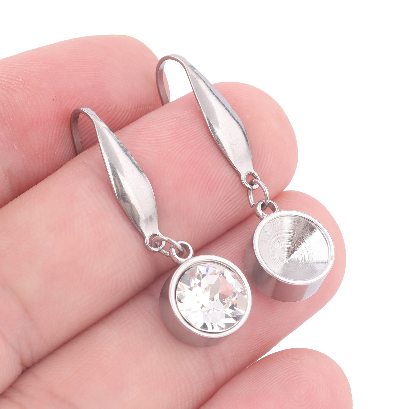 Jewelry Making With Stones - 10pcs Stainless Steel Earring Setting Bezel