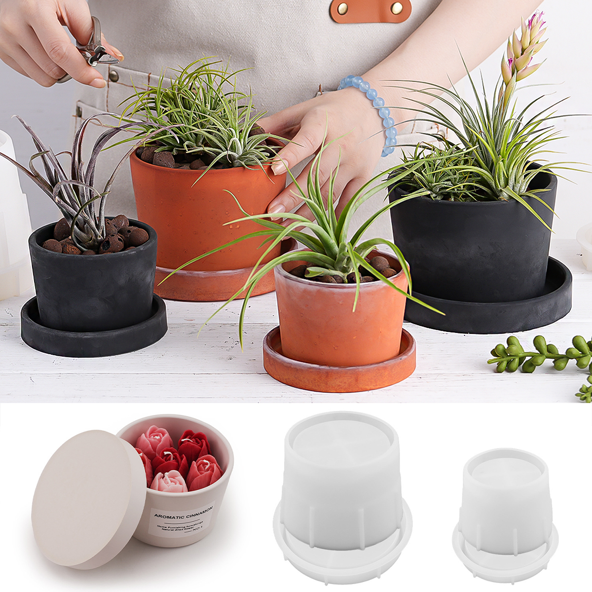 Jewelry Making Organizer - Round Candle Jar Silicone Mold with
