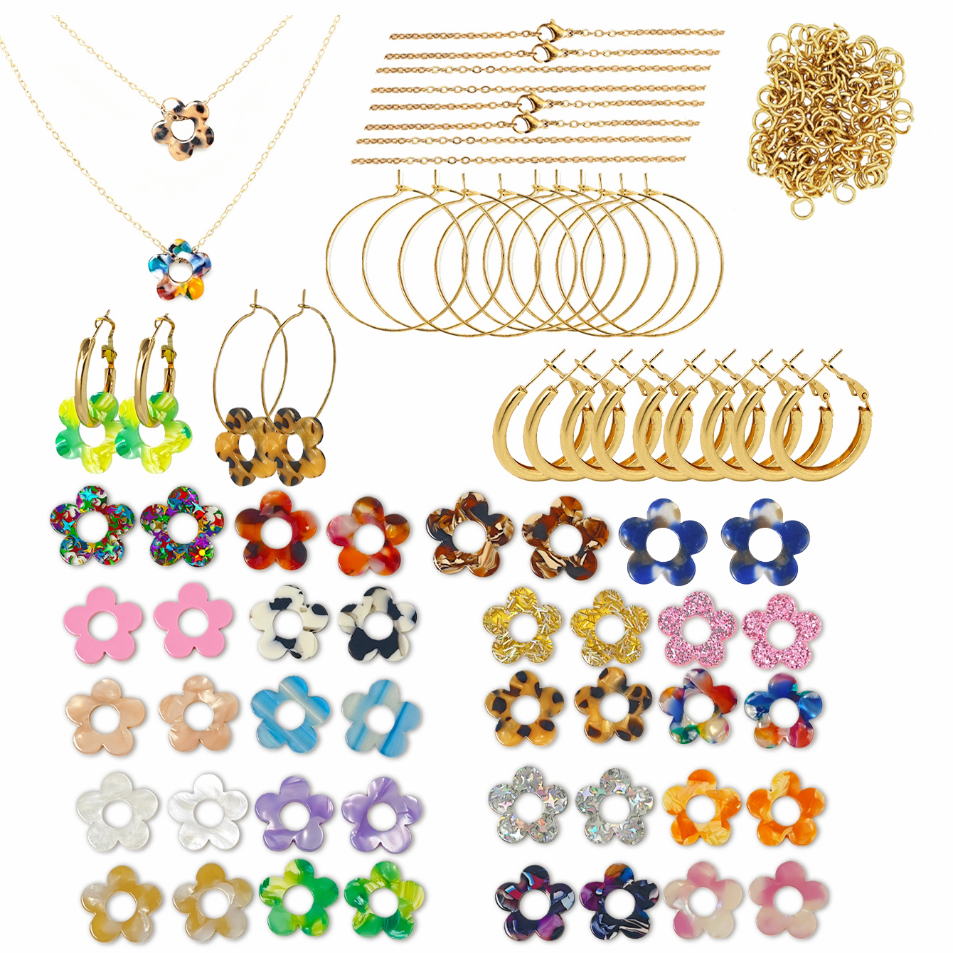 Jewelry Making Tutorial - Cute Colorful Sequin Acrylic Flower DIY