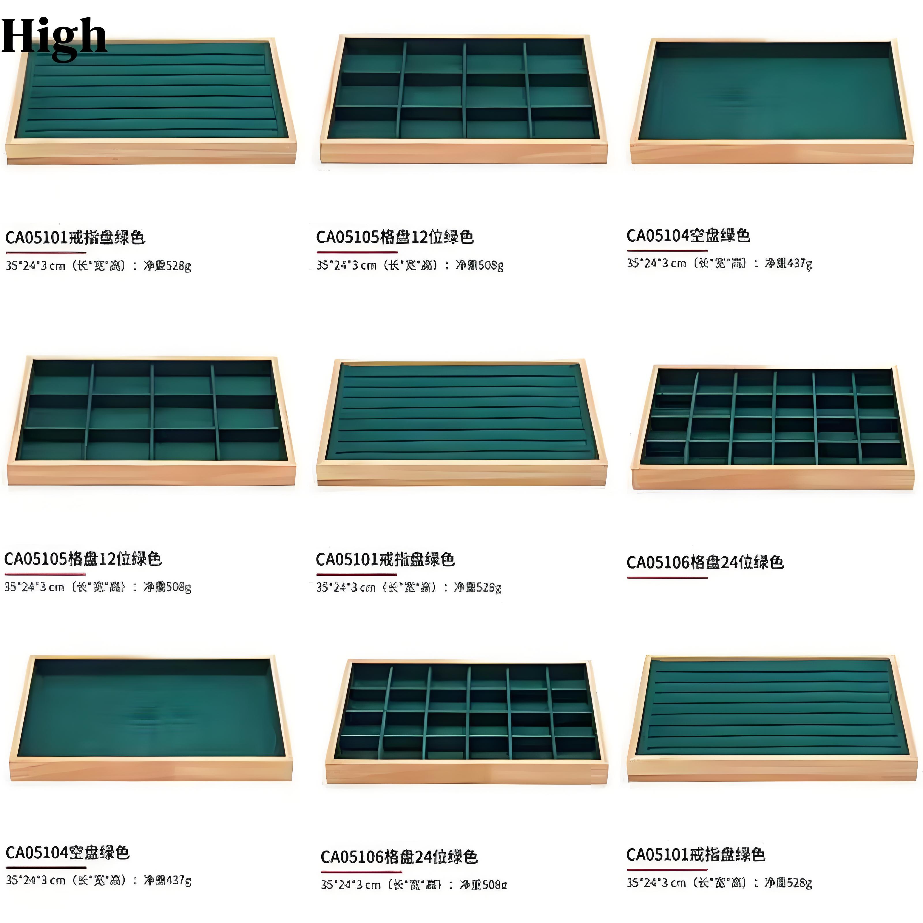 Jewelry Making Organizer - Dark Green Velvet Bamboo Jewelry Display