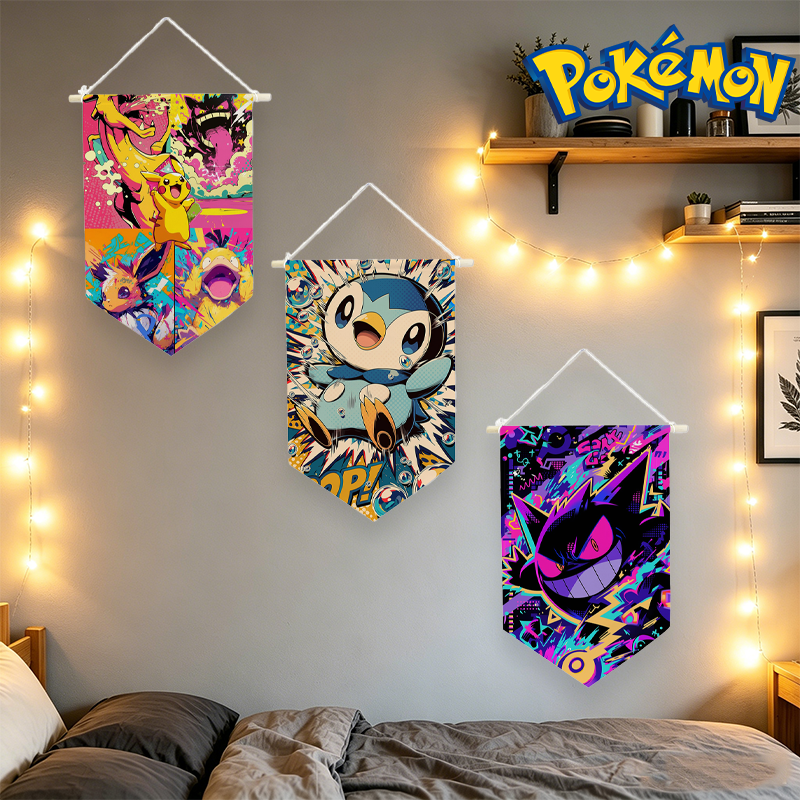 Jewelry Making Party - Pokemons Hanging Cloth Anime Print Wall