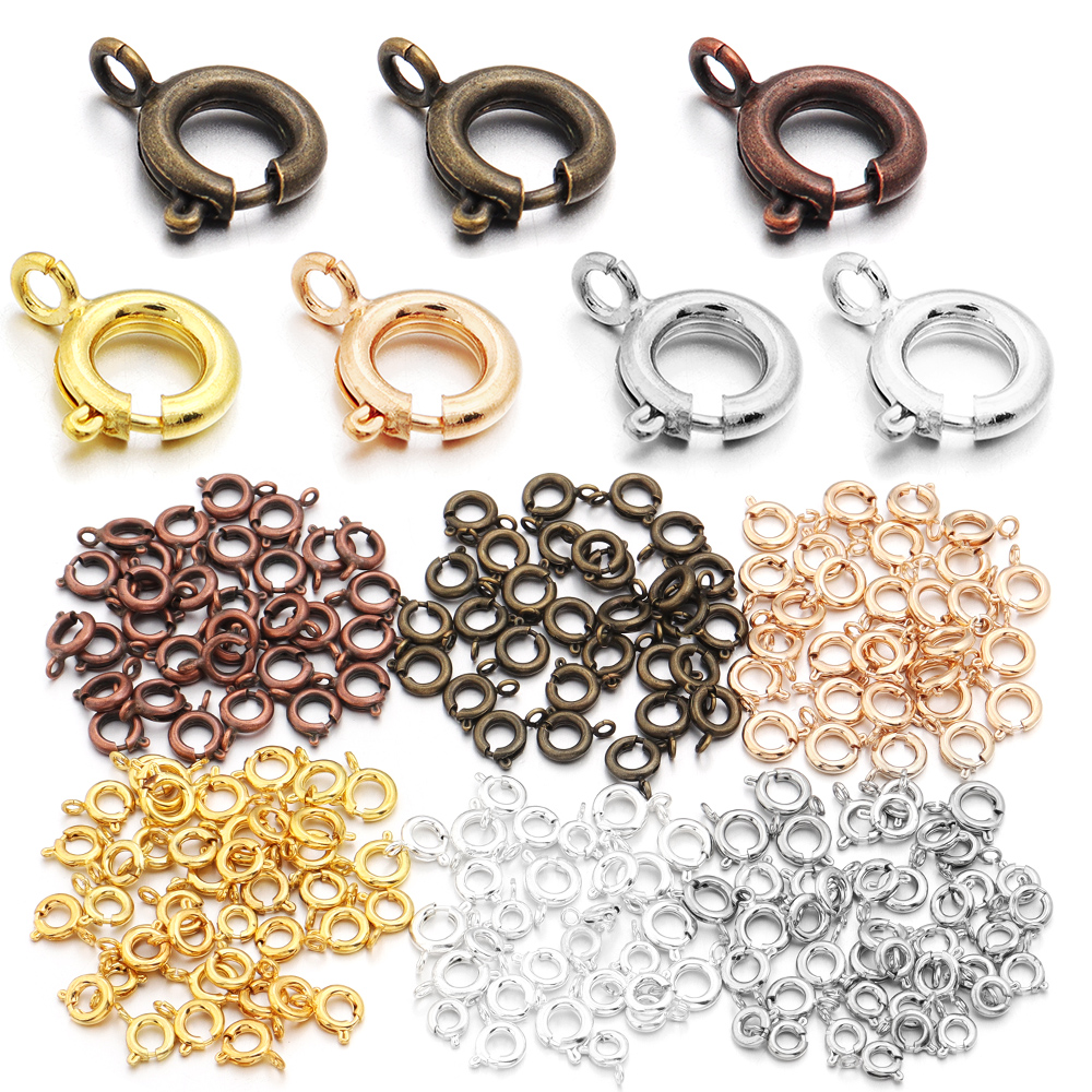 Jewelry Making Jump Rings - 10Pcs Circle Spring Buttonr Copper Clasps