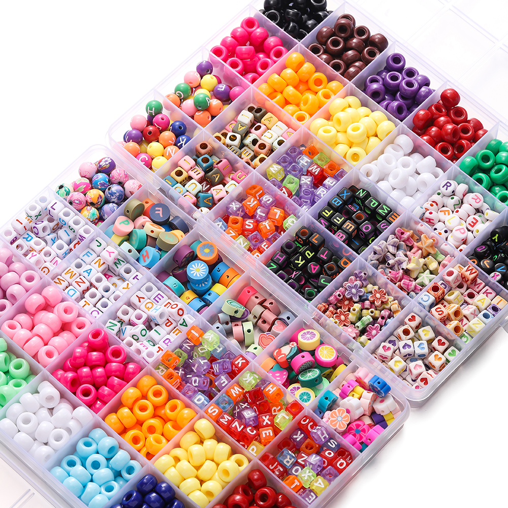 Jewelry Making Tutorial - 680pcs/Box Colorful Acrylic Pony Bead Square