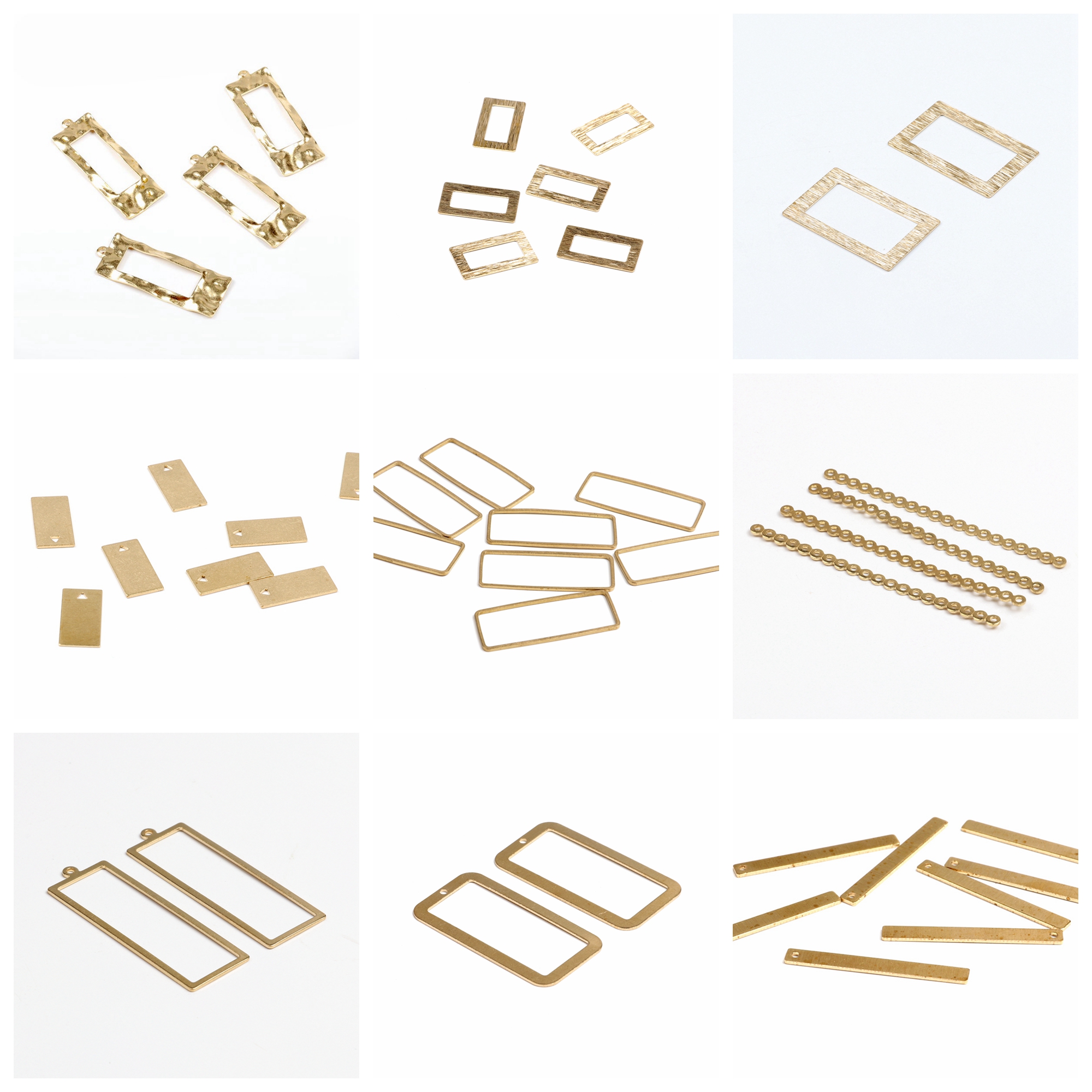 Jewelry Making Hammer - Hammered Brass Charms,Rectangle connector,Findings Accessories For