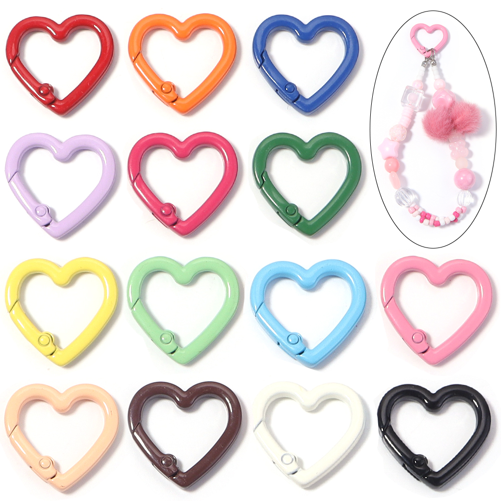 Jewelry Making Kit For Adults - 5pcs Alloy Heart Spring Clasps Snap