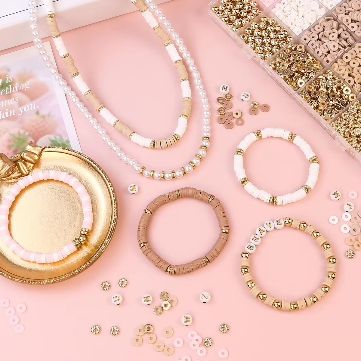 1970pcs light pink clay bead s – Jewelry Making Tutorial recenzja i cena