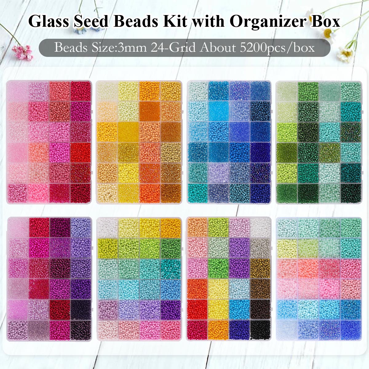 5200pcs 3mm Glass Seed Beads K – Jewelry Making Organizer recenzja i cena