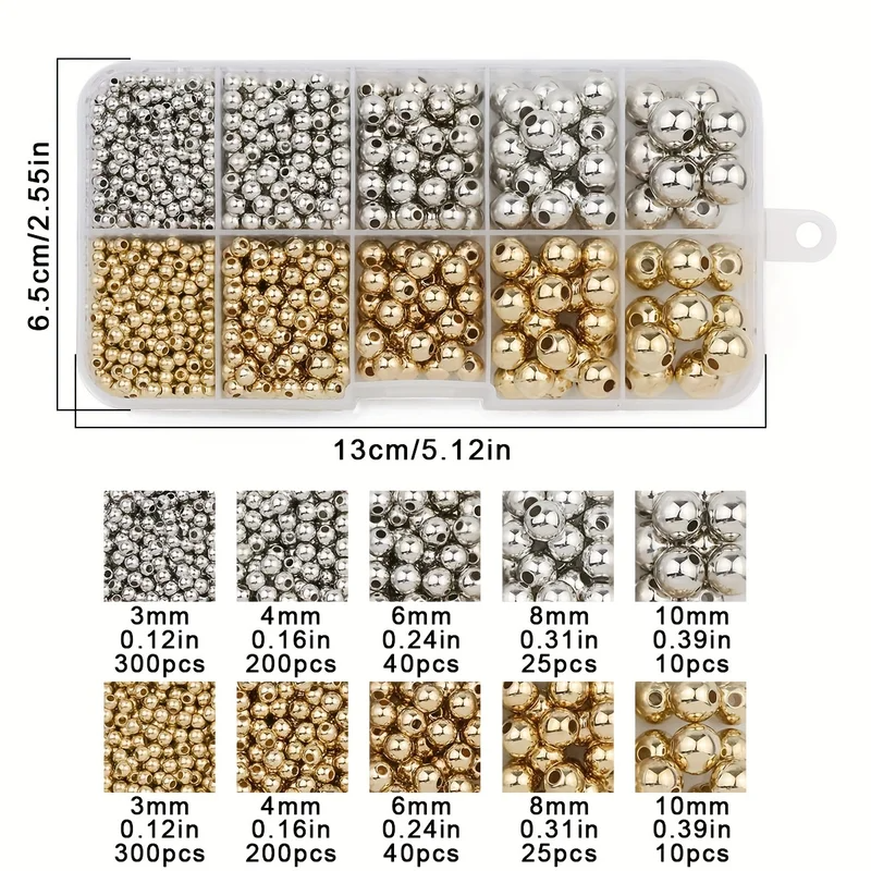 950PCS CCB 3/4/6/8/10MM Gold S – Jewelry Making Organizer recenzja i cena
