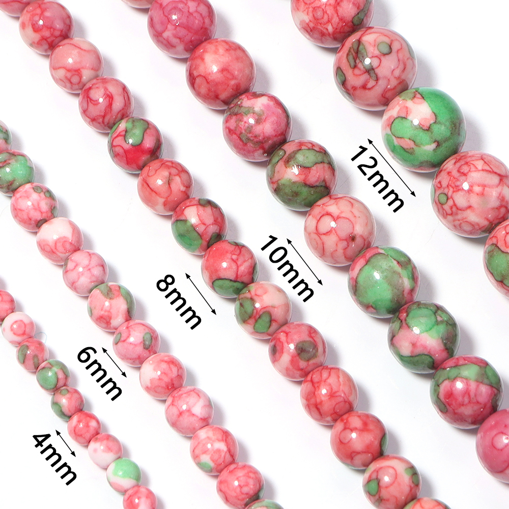 4 6 8 10 12mm Pink Green Color – Jewelry Making With Stones recenzja i cena