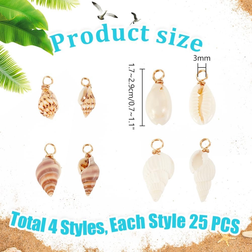 100pcs 4 Styles Natural Shell  – Jewelry Making Tutorial recenzja i cena