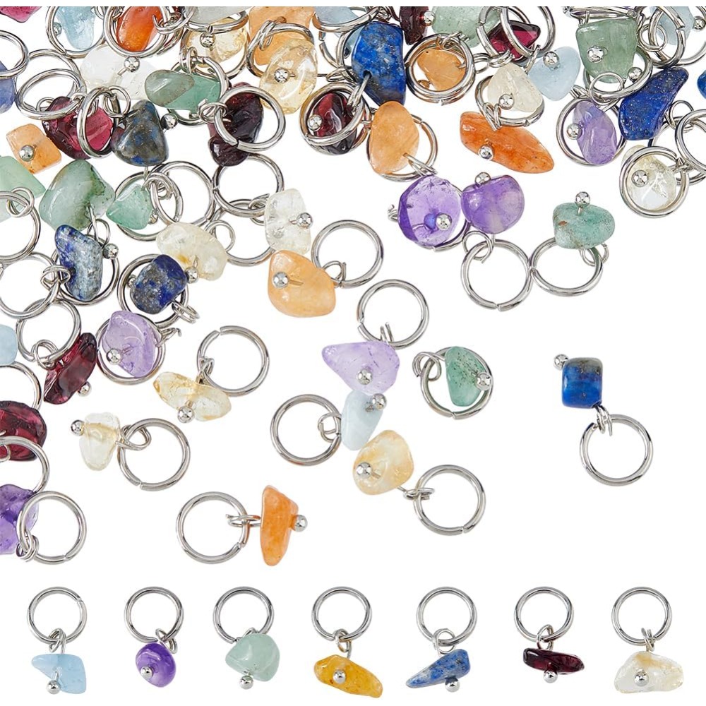 84Pcs 7 Colors Stone Pendants  – Jump Ring Assorted recenzja i cena