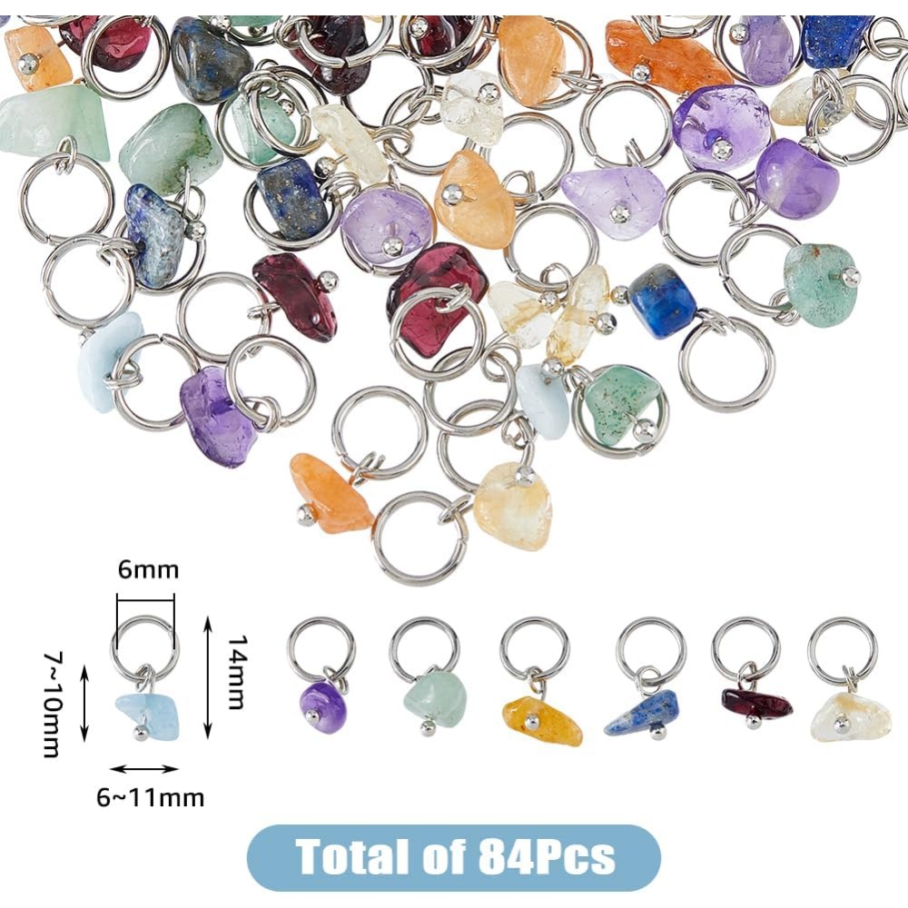 84Pcs 7 Colors Stone Pendants  – Jump Ring Assorted recenzja i cena