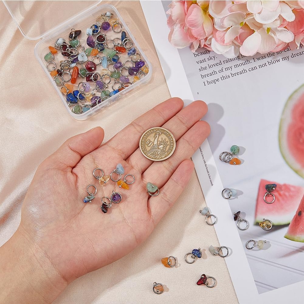 84Pcs 7 Colors Stone Pendants  – Jump Ring Assorted recenzja i cena