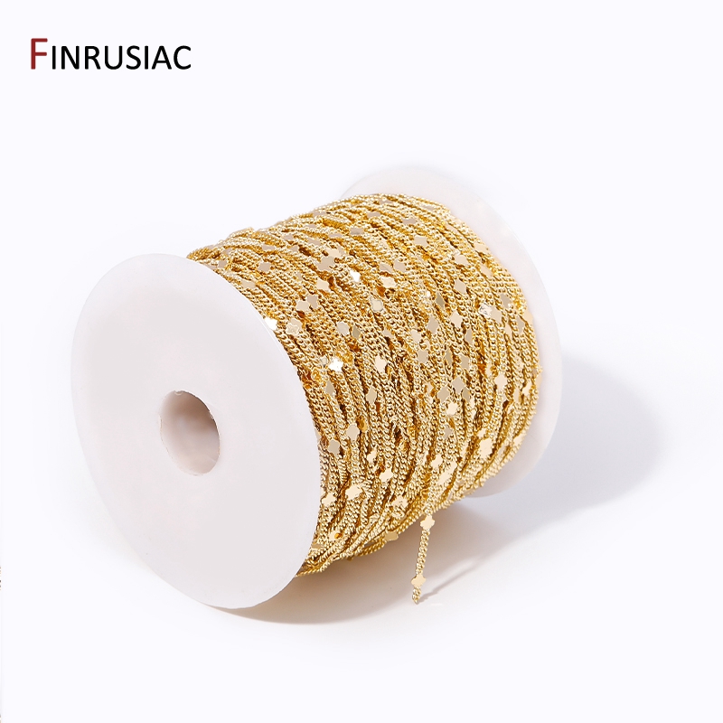 14K Gold Plated Brass Sequins  – Chain Roll Cable recenzja i cena