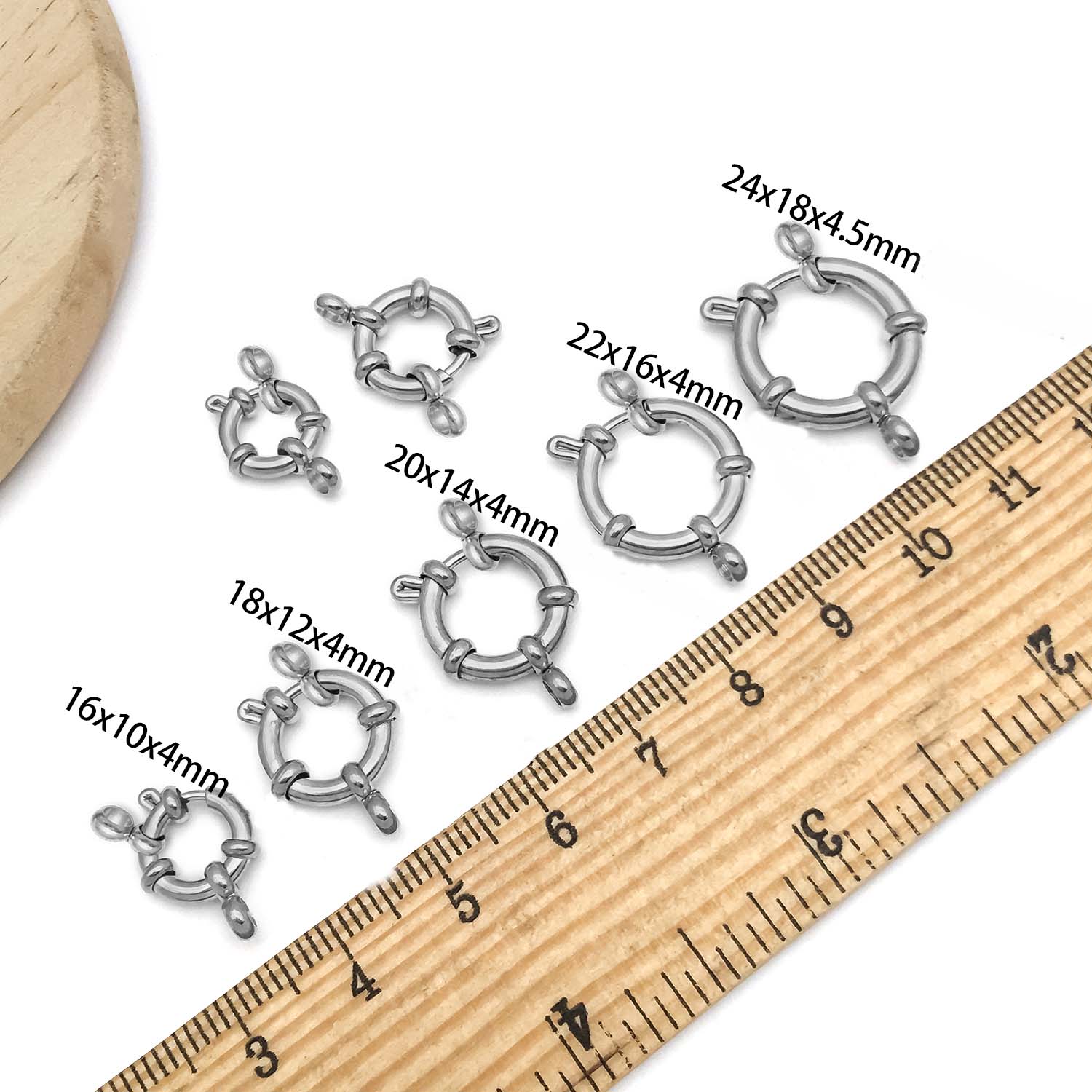2pcs Stainless Steel Round Cla – Jewelry Making Metal Supplies recenzja i cena